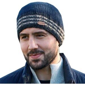 Erin Knitwear Ireland Wool & Polyester Lined Beanie Hat fall winter